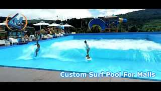 Square Flowrider Surf Pool Custom 90kw Power For Shopping Mall