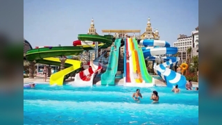 Water Single Slide fiberglass material for Swimming pool backyard hotel pool