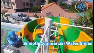 Low Platform Theme Park Water Slide Smooth For Commercial Public Use