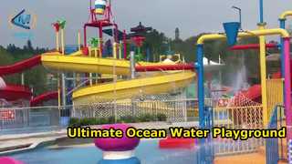Ocean Theme Fiberglass Water Playground for Water Amusement Park Play Pool